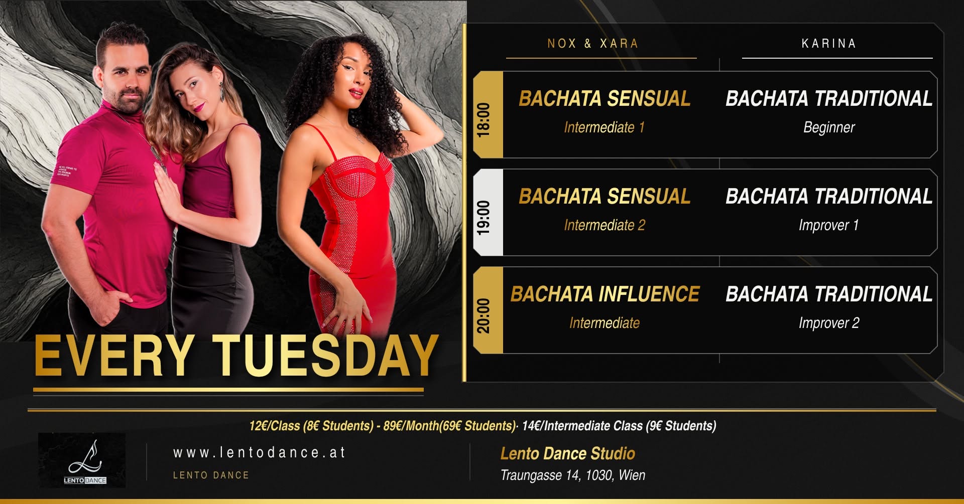 Bachata Traditional & Sensual Dance Classes Every Tuesday