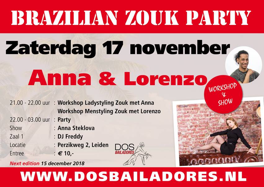 Brazilian Zouk Party met Anna & Lorenzo en DJ Freddy & Xearo