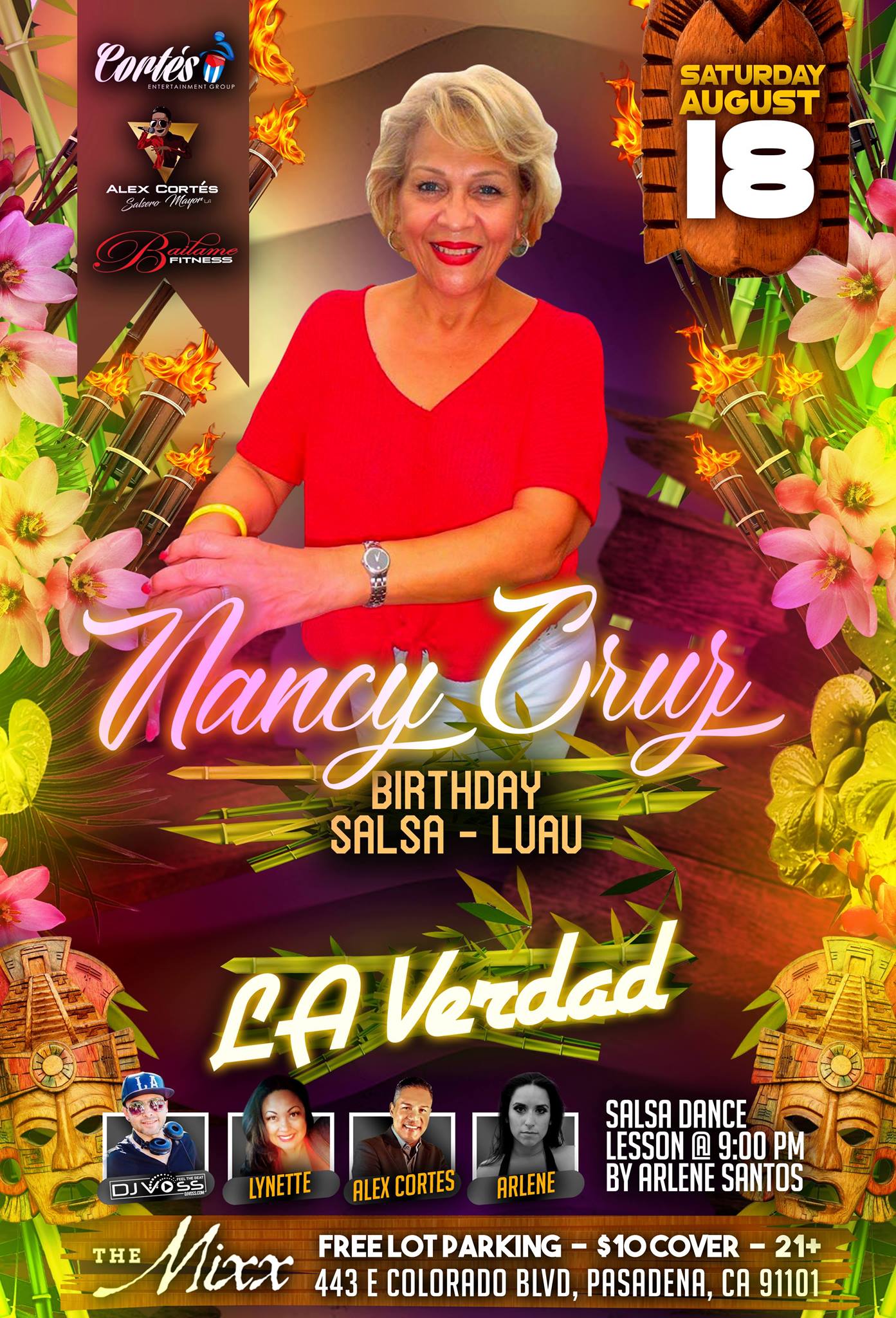 Nancy's Salsa Luau Birthday Party with La Verdad LIVE on Stage!