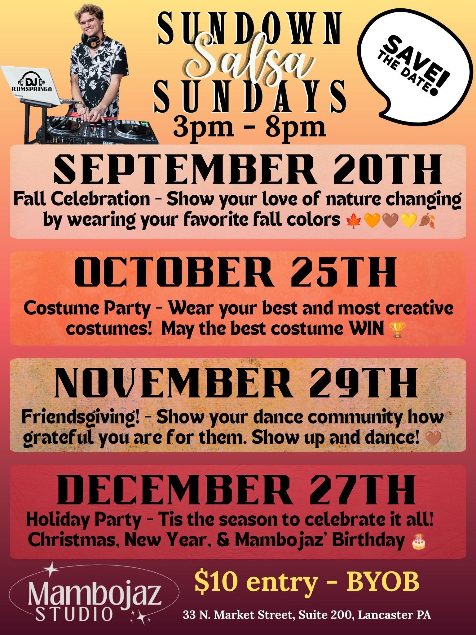 Sundown Salsa Sundays @ MamboJaz Studio - Family Friendly Salsa, Bachata y Mas