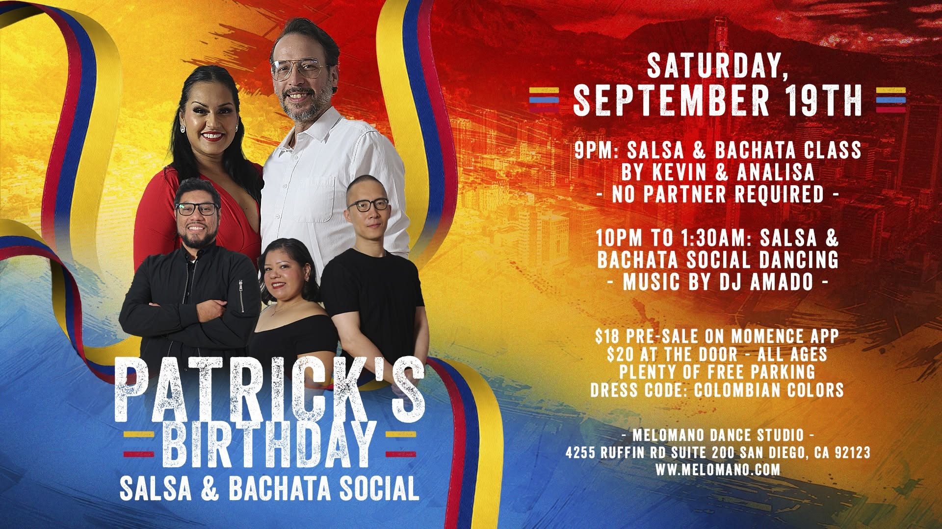 Patrick's Birthday Salsa & Bachata Social! 9 19