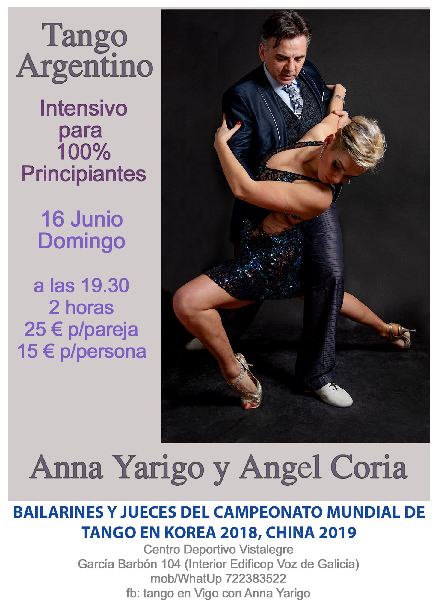 Clase de tango para 100% principiantes en Vigo 16 de Junio