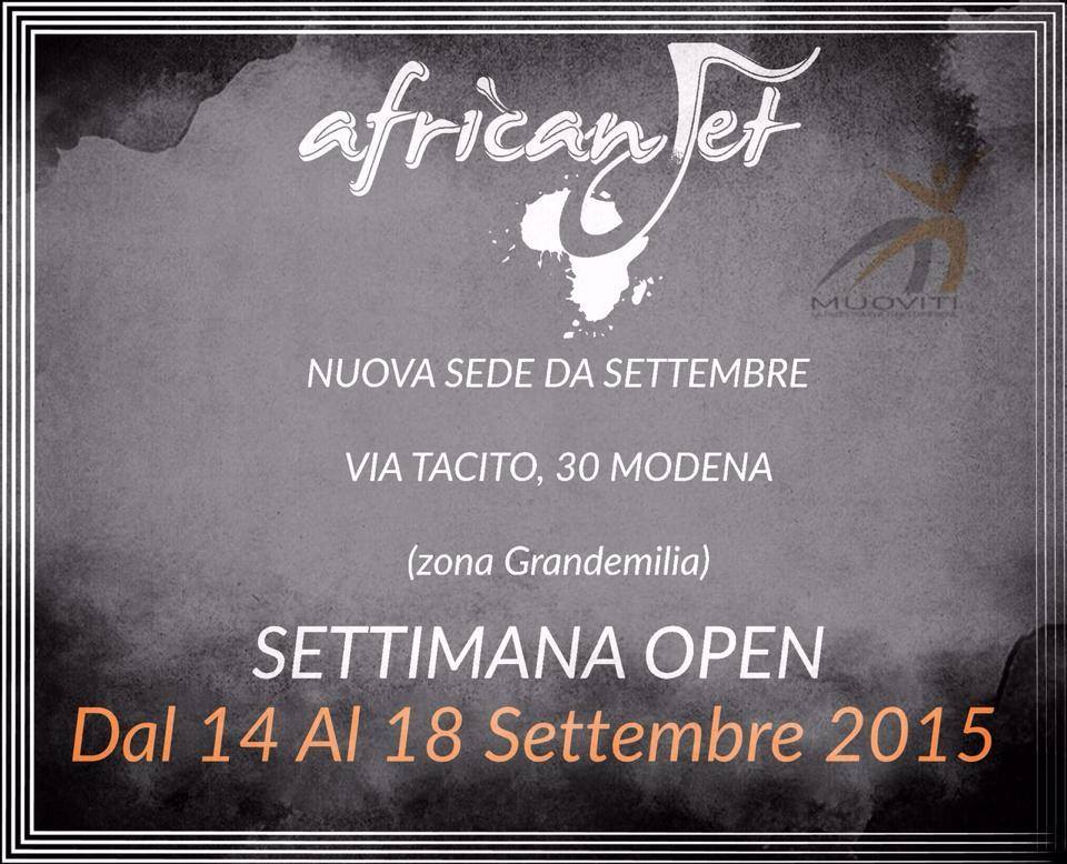 African Jet Dance School -- Settimana Open 14-18 Settembre 2015