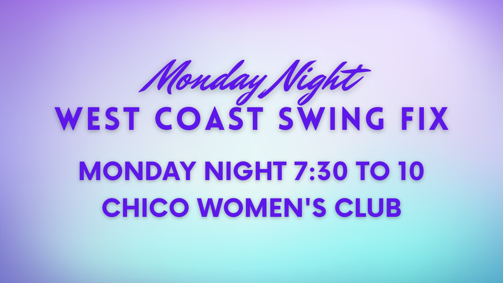 Monday Night West Coast Swing Fix