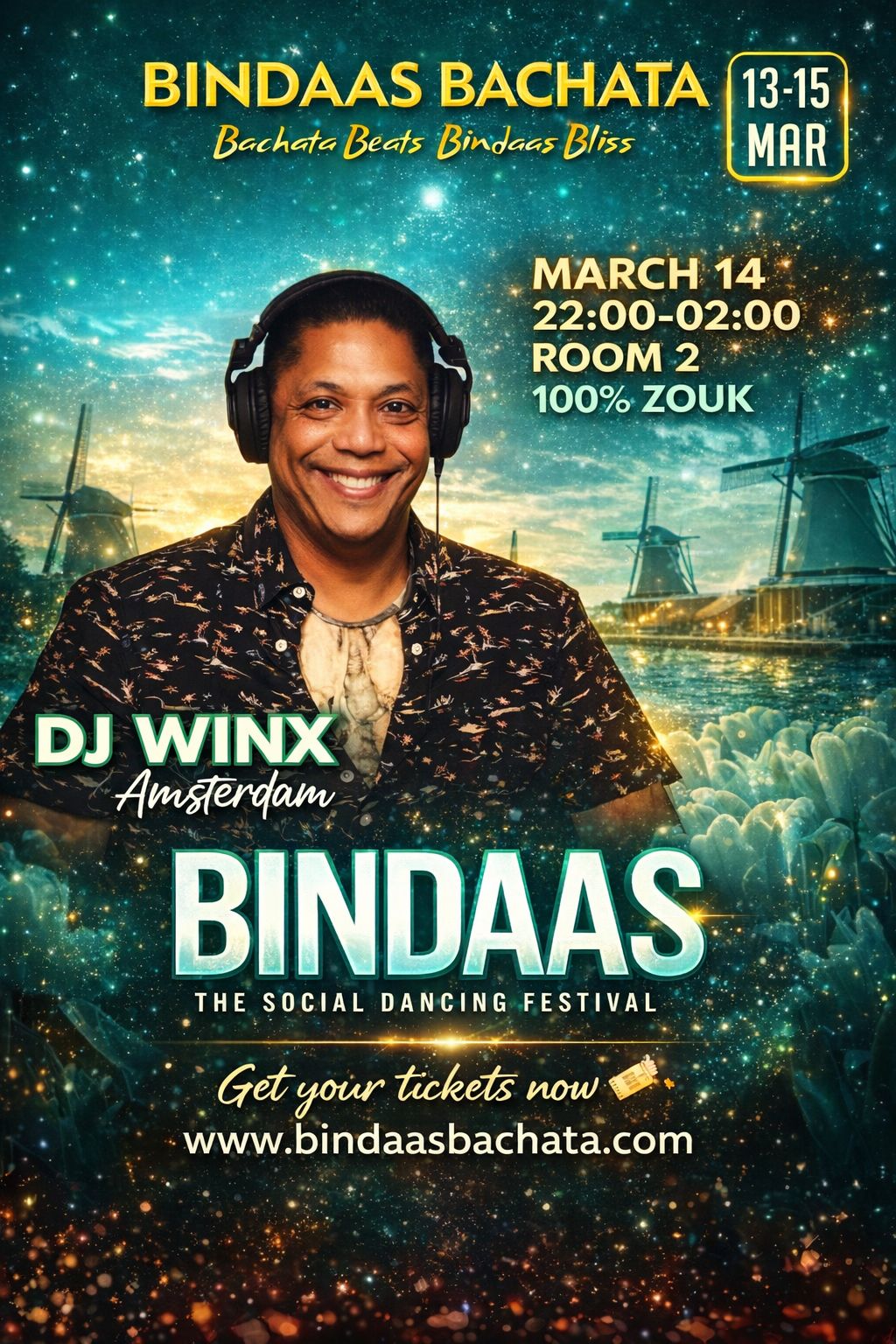 100% ZOUK PARTY @ BINDAAS FESTIVAL - MARCH 14 - 22:00-02:00