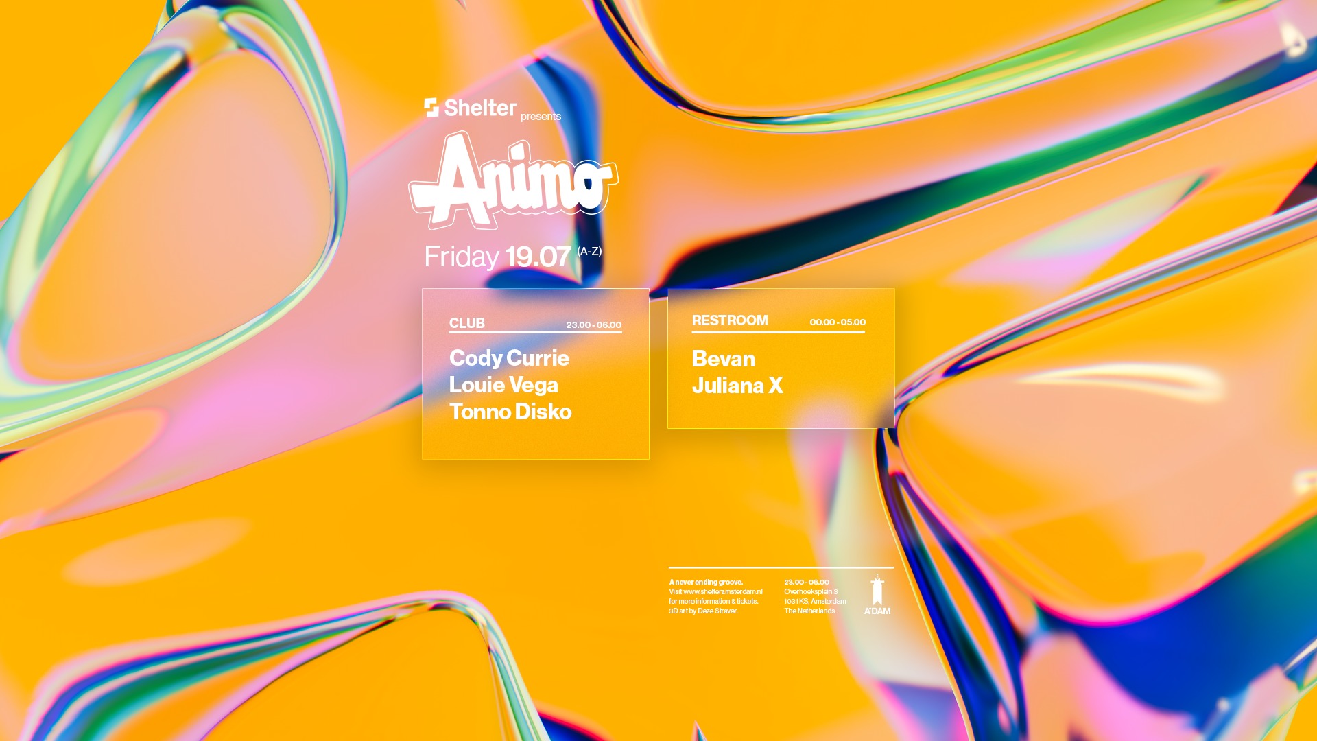 Shelter presents: ANIMO Louie Vega, Tonno Disko, Cody Currie & more
