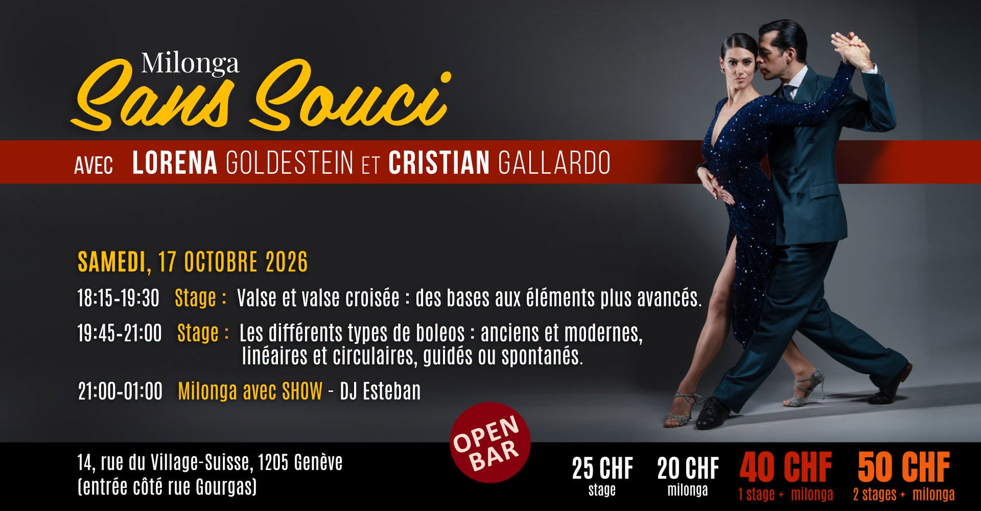Milonga Sans Souci avec Lorena Goldestein et Cristian Gallardo