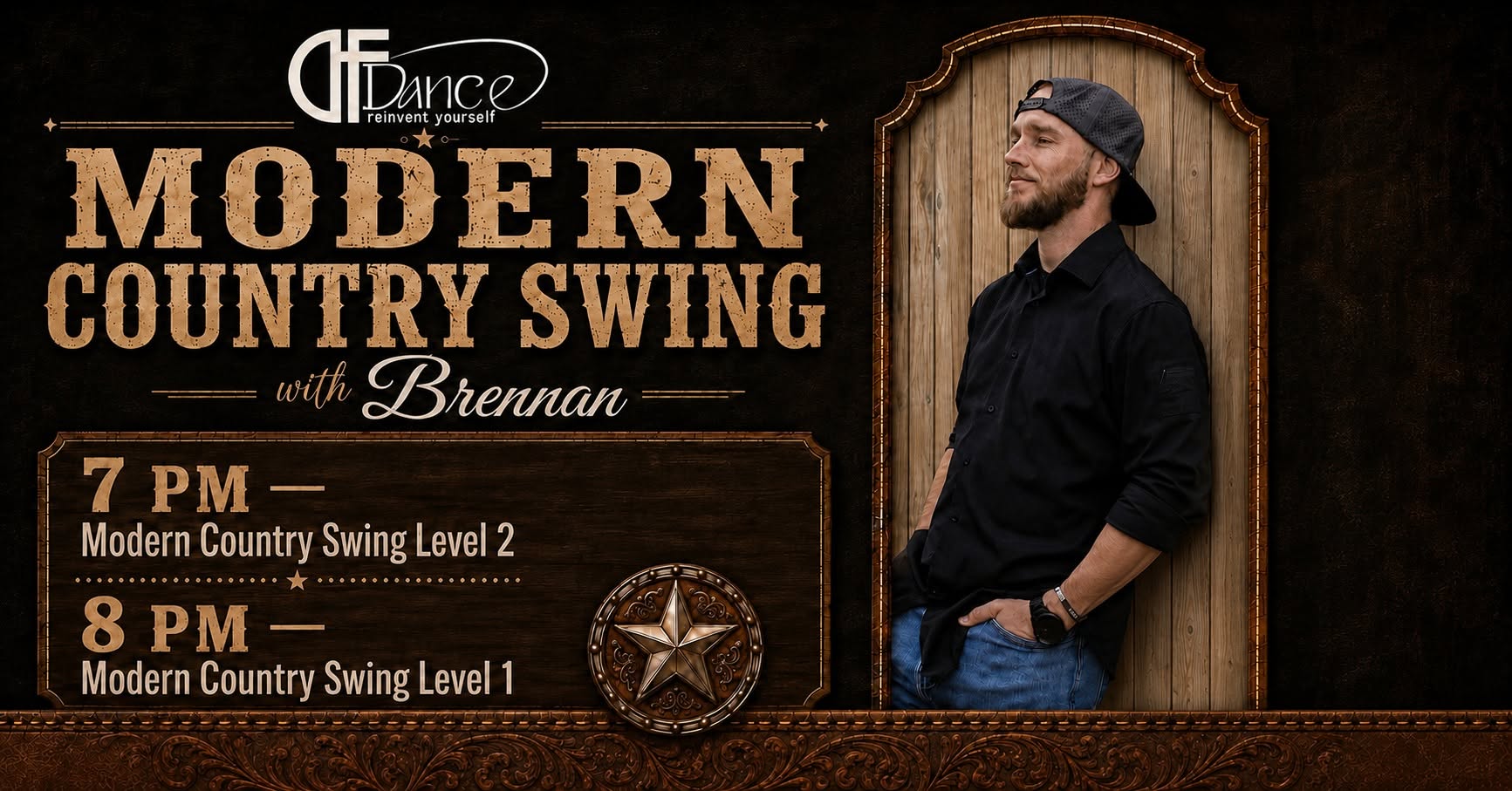 🤠 Modern Country Swing Wednesdays with Brennan at DF Dance Studio!