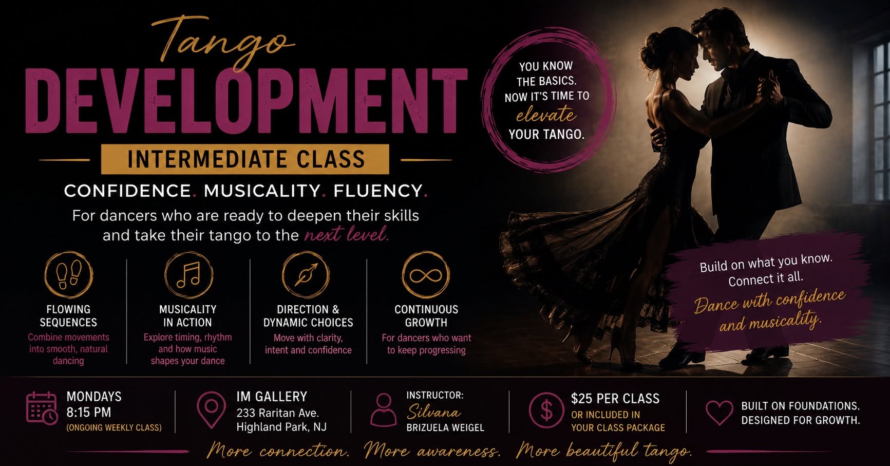 Tango Development (Intermediate): Move with Confidence & Musicality