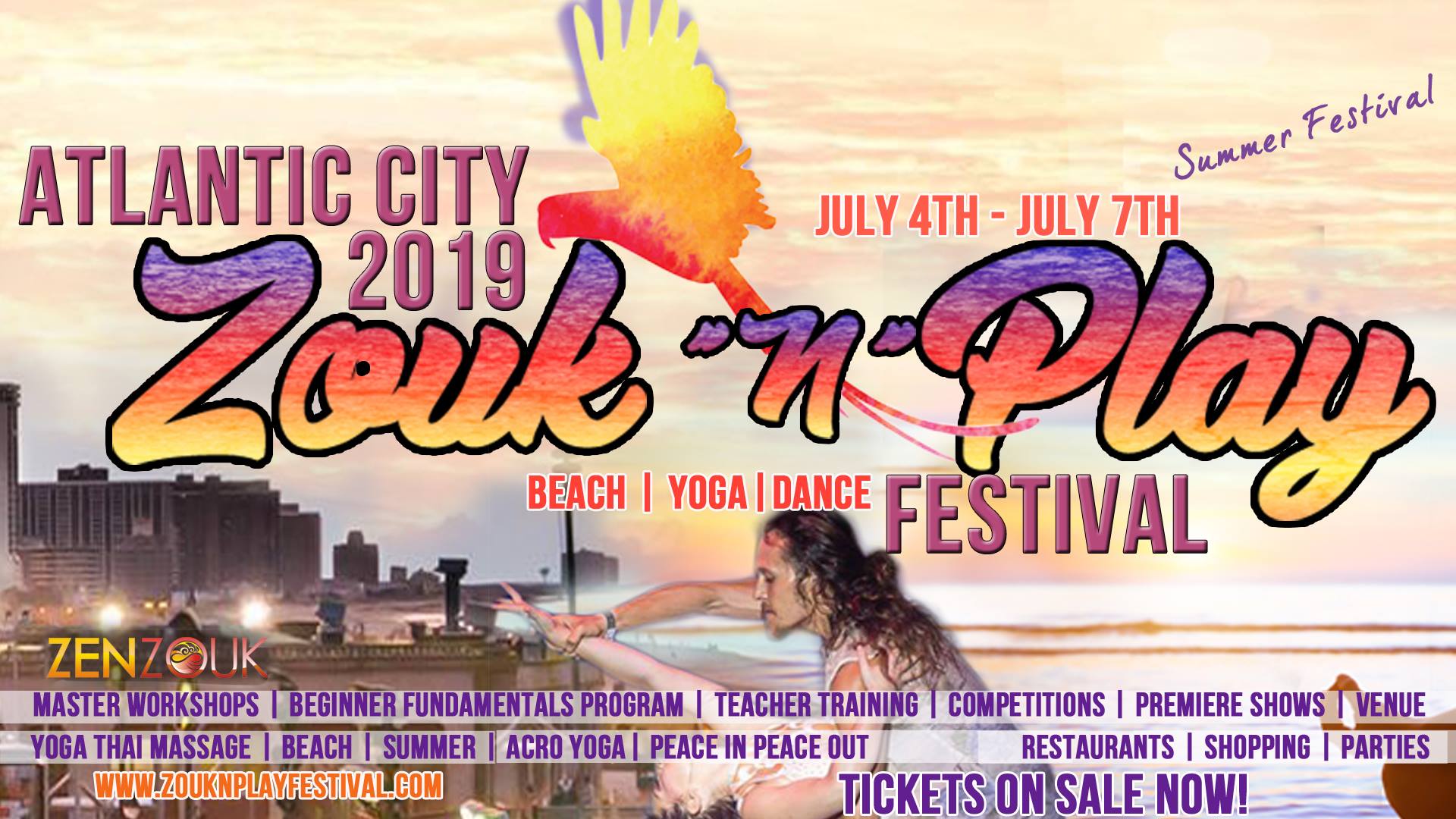 Zouk N Play Beach Festival July4 Atlantic City YogaDanceZenzouk