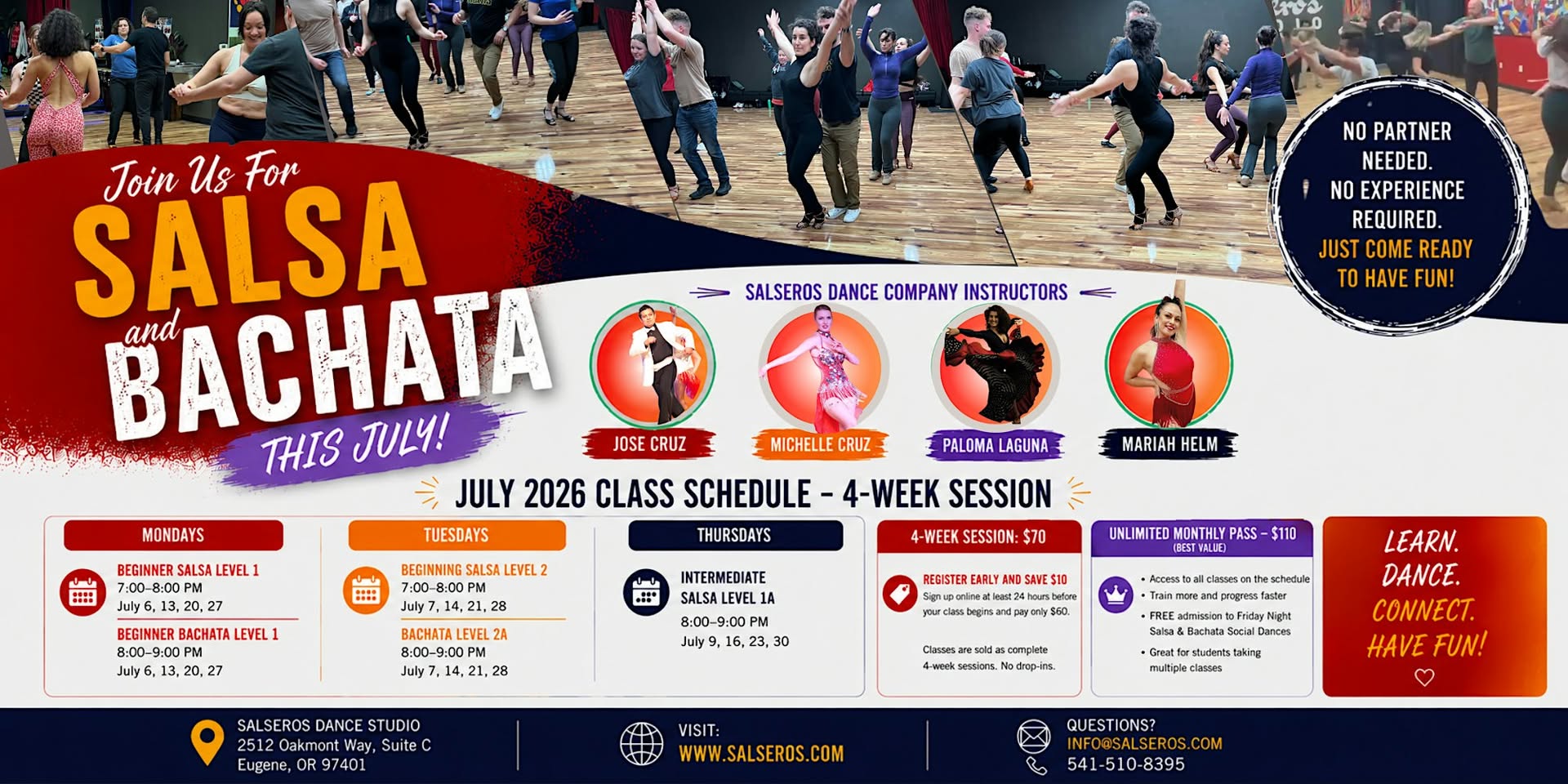 Salsa & Bachata, JuLy Classes - Salseros Dance Studio