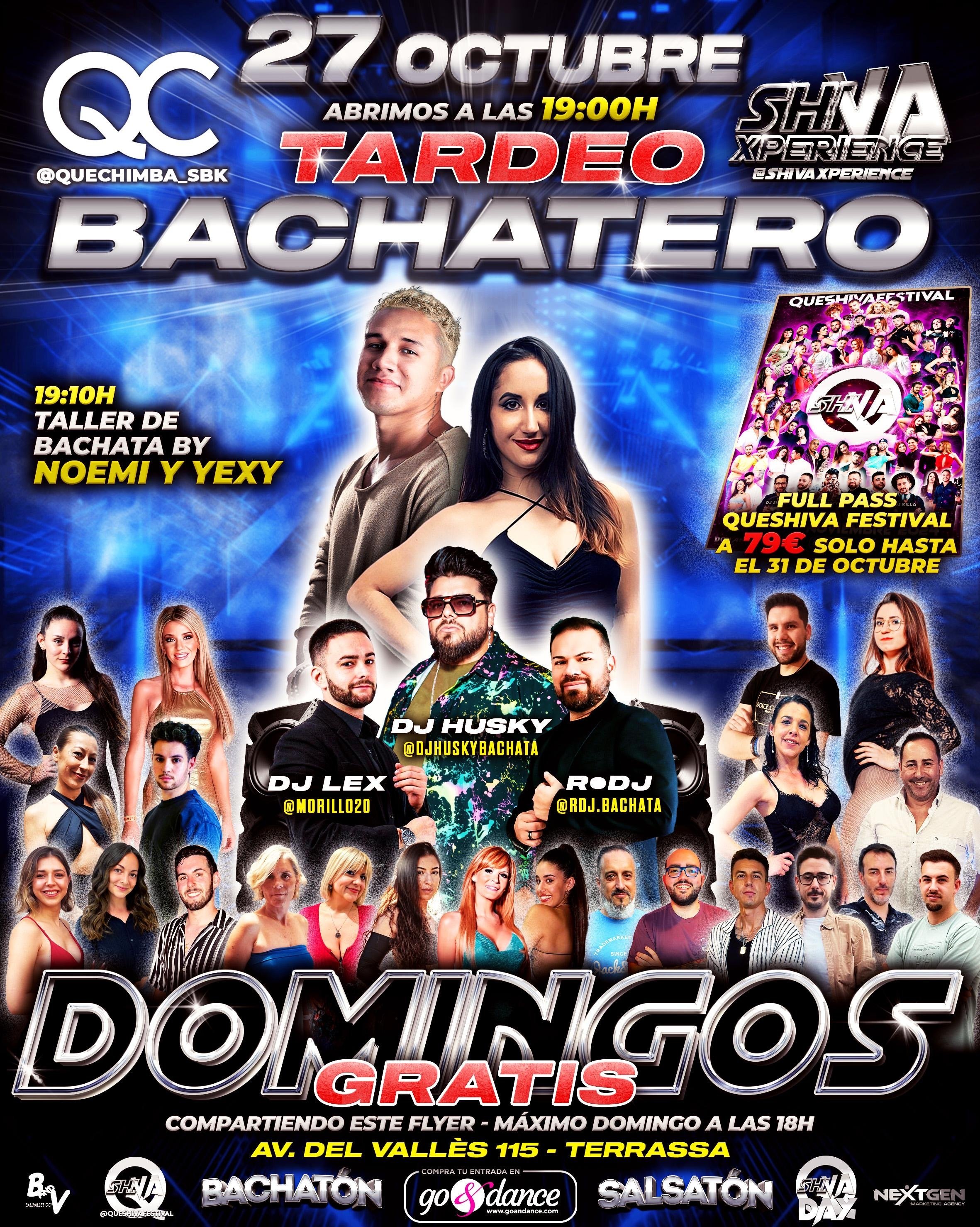 ?? TARDEO BACHATERO ? DOMINGO 27 OCTUBRE ?? QUECHIMBA x SHIVA XPERIENCE ??