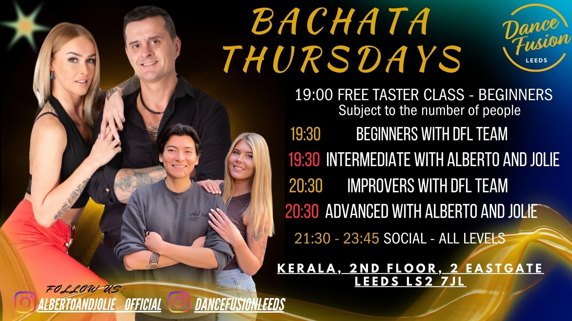 Bachata Thursdays in Leeds - NEW 4 LEVEL STRUCTURE!