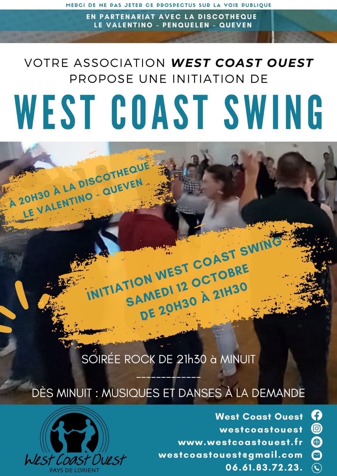 🎊Initiation wcs 20h30-21h30 + soirée rock au Valentino🥳