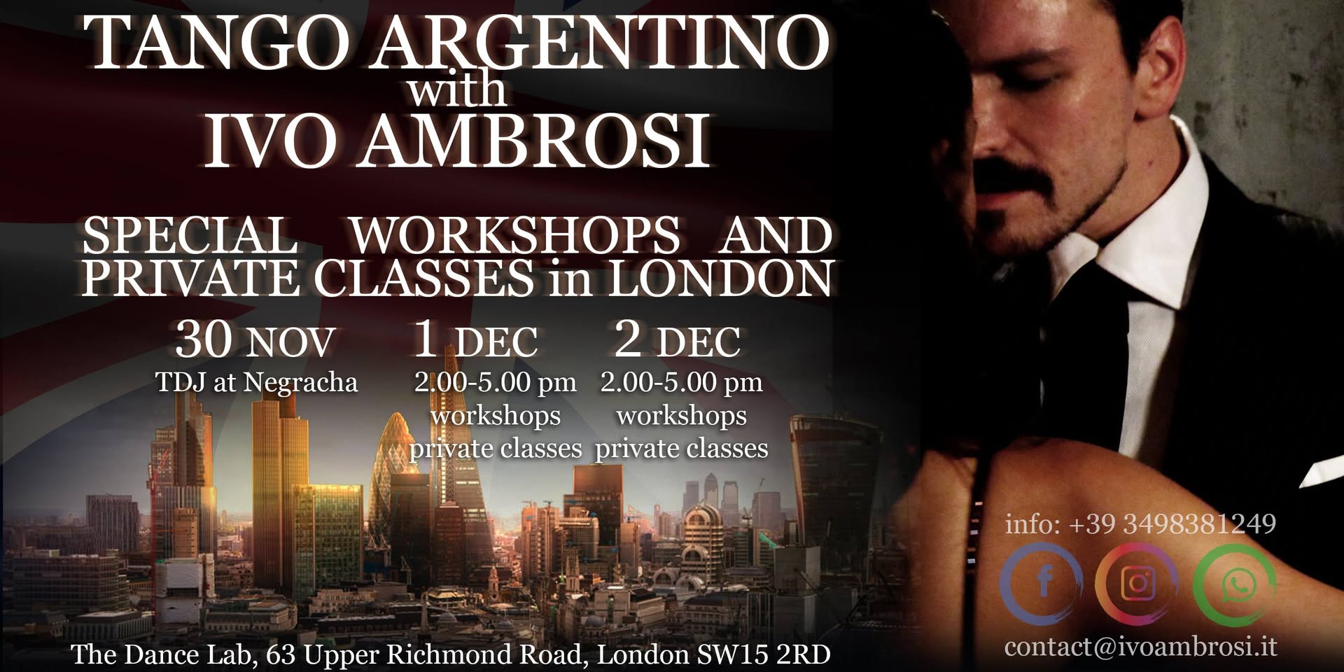 4 Special TANGO Workshops with Ivo Ambrosi