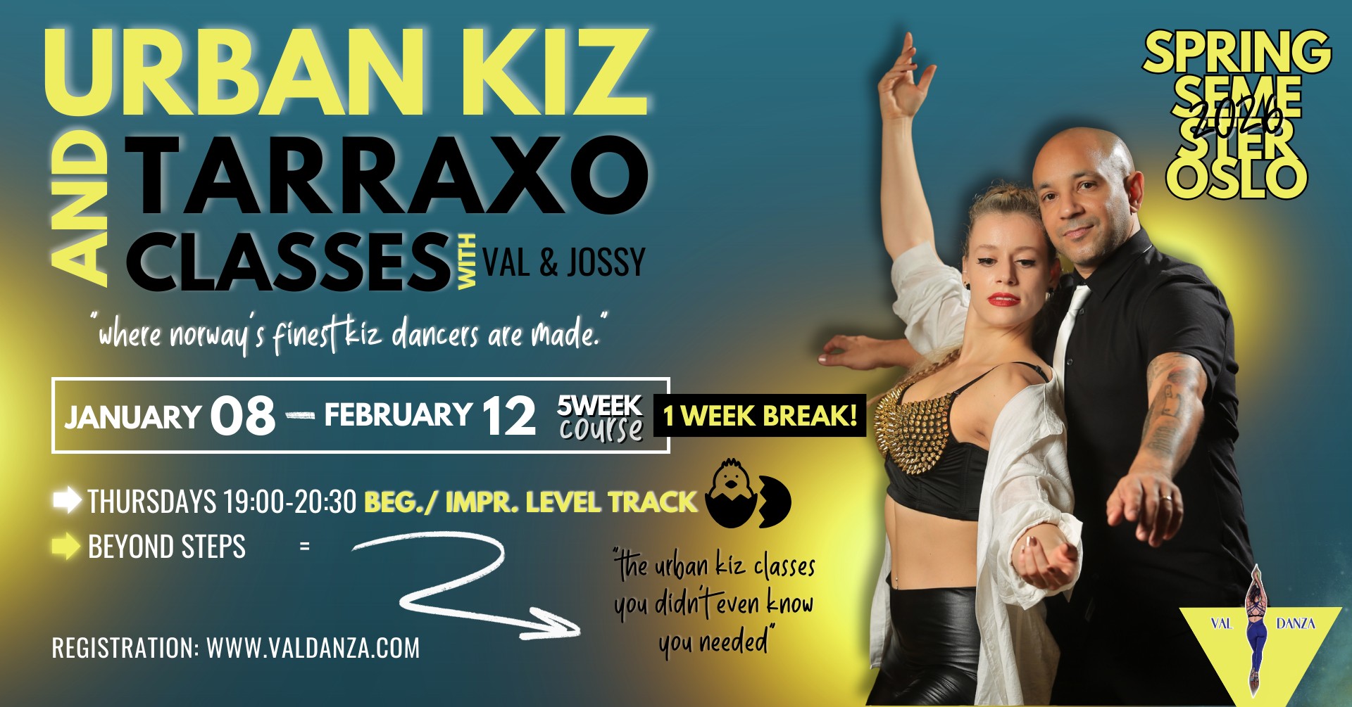 Beginner Improver Track January 2026-Urban Kiz Course w Val Danza & Jossy