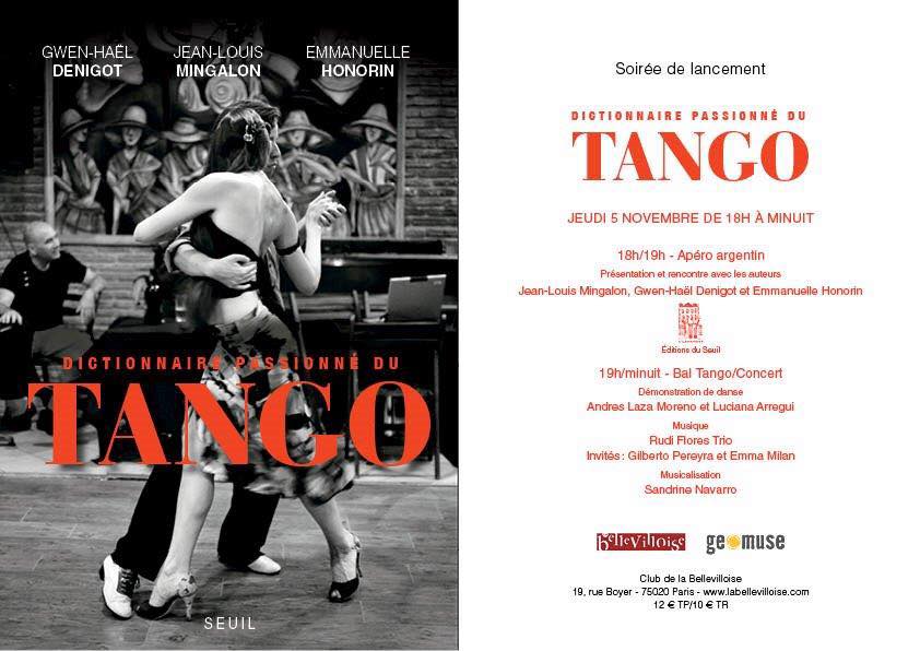 Milonga du Dictionnaire passionné du tango (dédicaces, concert, bal, démo)