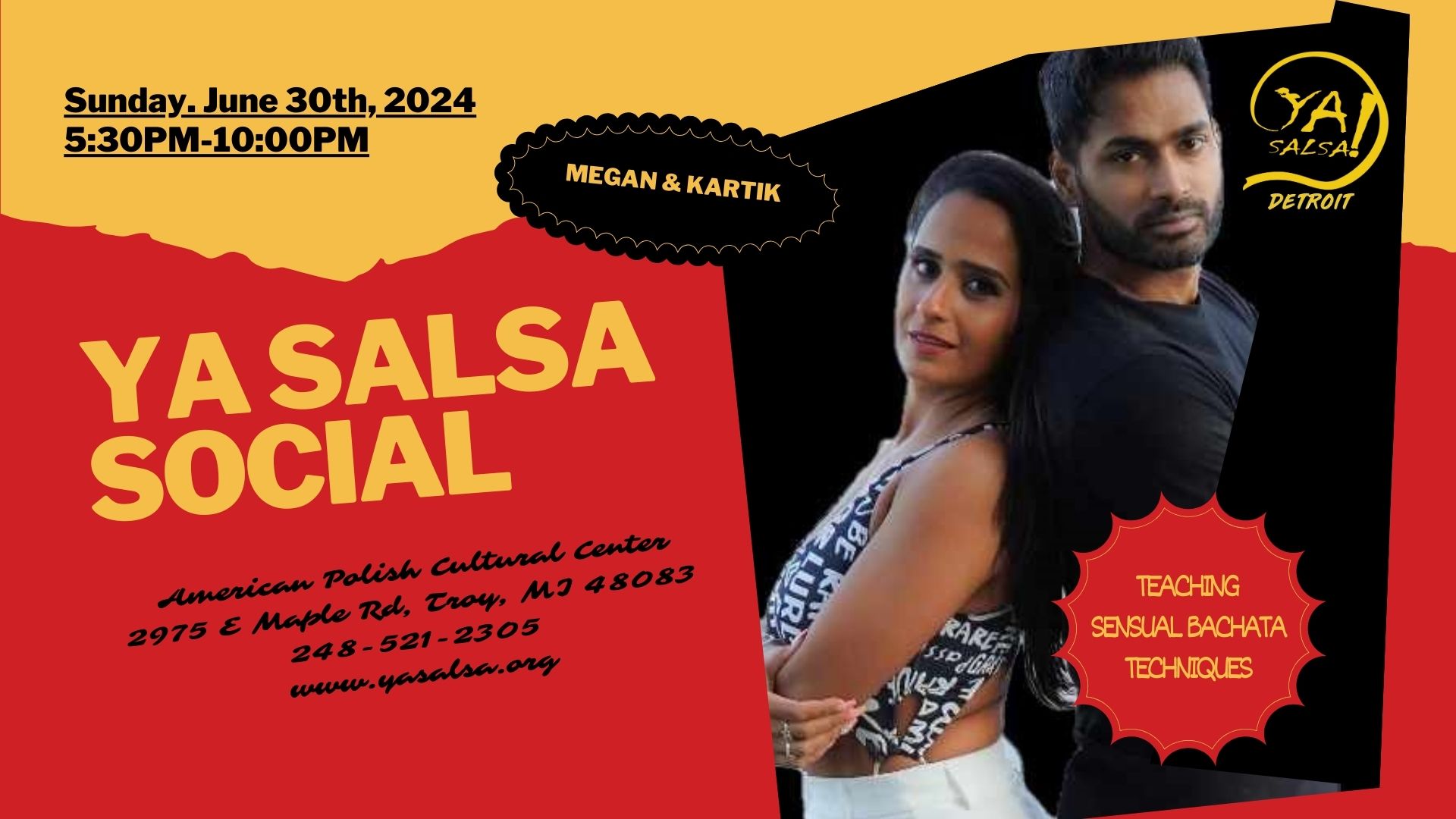 YA Salsa Social Feat. Megan & Kartik-Sensual Bachata!