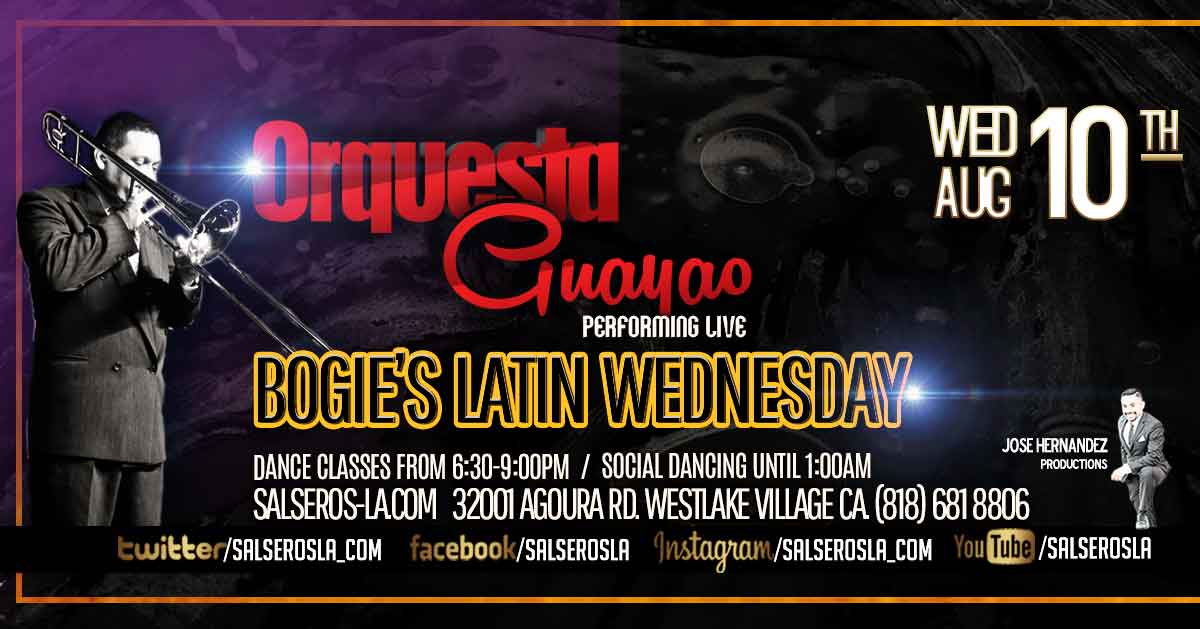 Armando Vasques y su Orquesta Guayao performing live at Bogies Latin Wednesdays!
