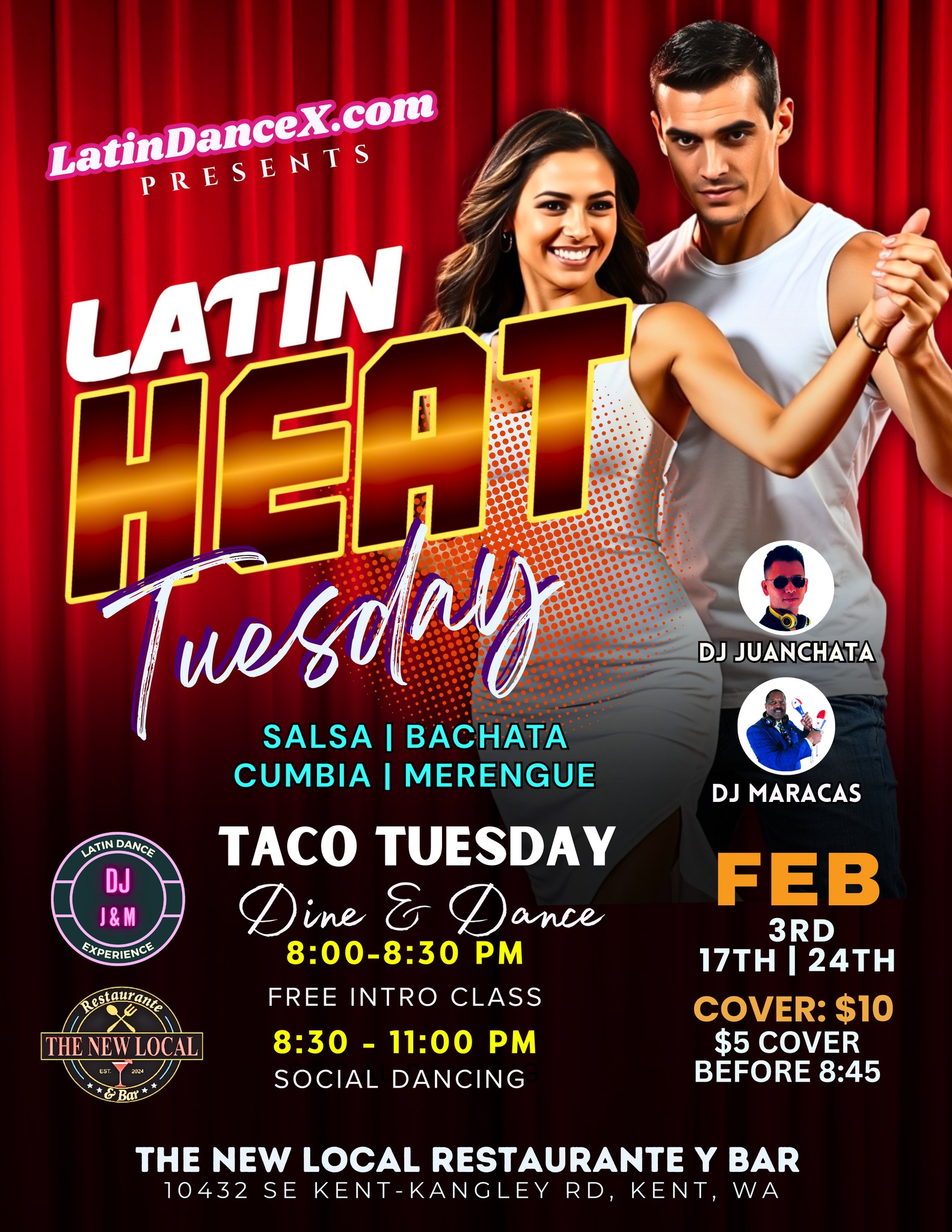 Latin Heat Tuesday + Taco Tuesday Dine & Dance