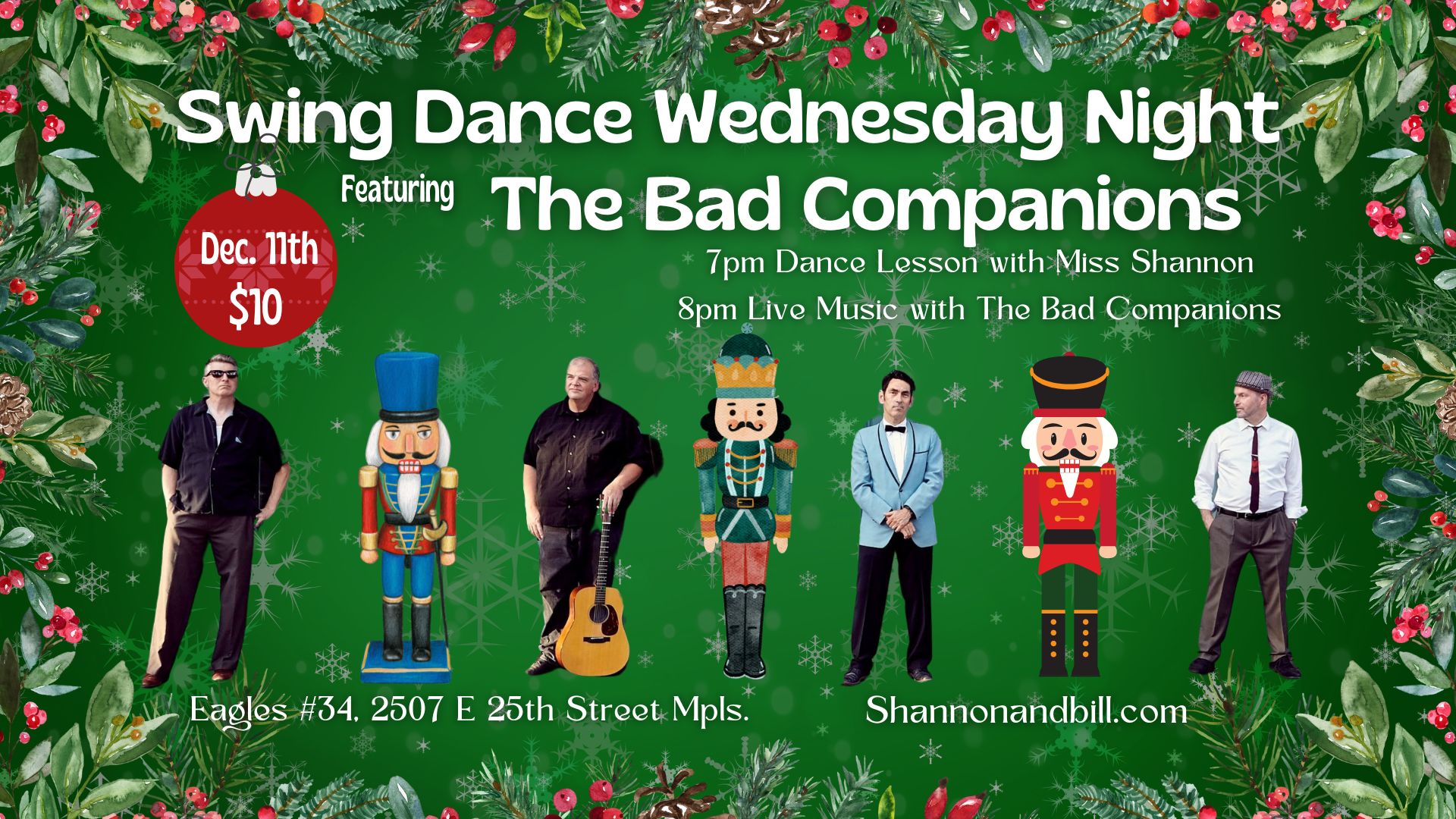 The Bad Companions at Swing Dance Wednesday Night 12 11