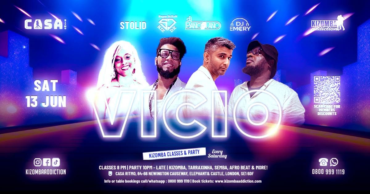 🎶 London’s No.1 Kizomba Party : Vicio with DJ Bangolano 🐰🎉