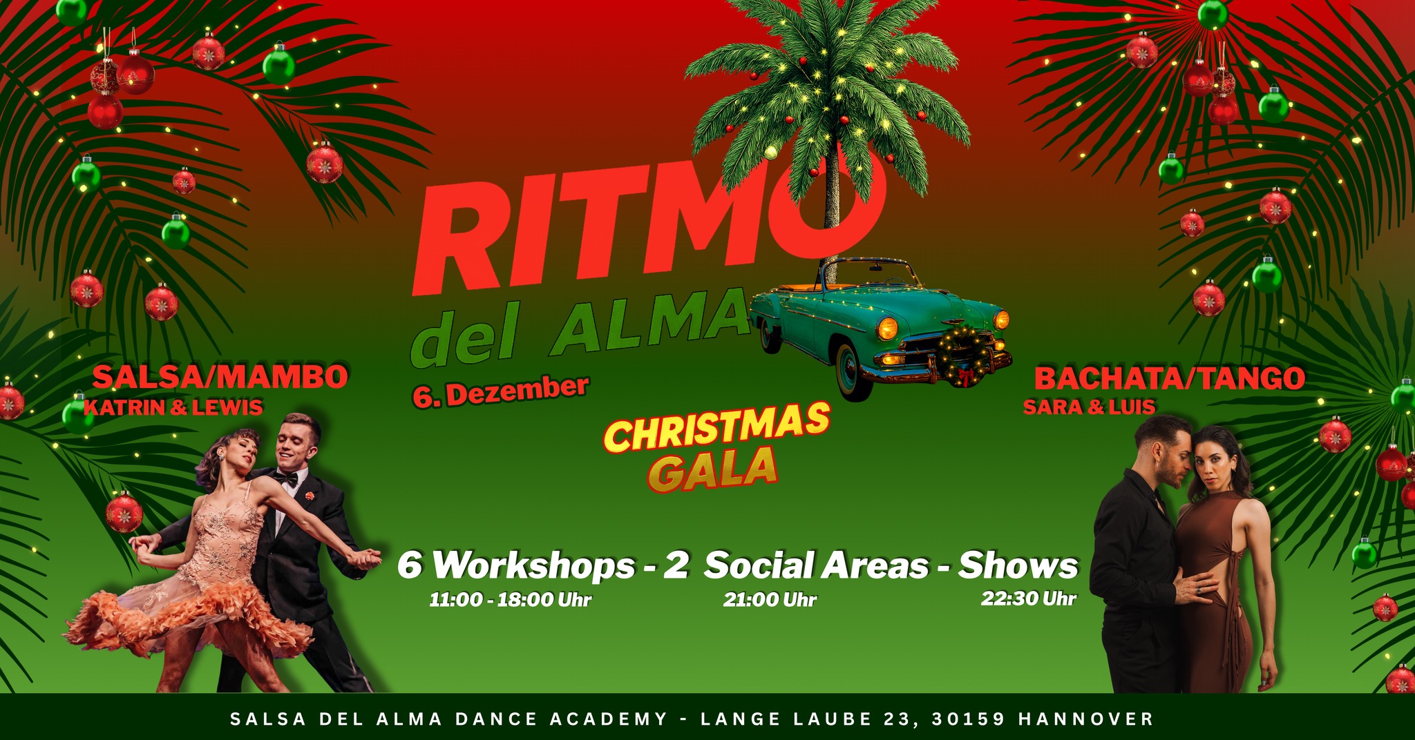 CHRISTMAS GALA WORKSHOPS DEL ALMA - 2 Areas Salsa Bachata