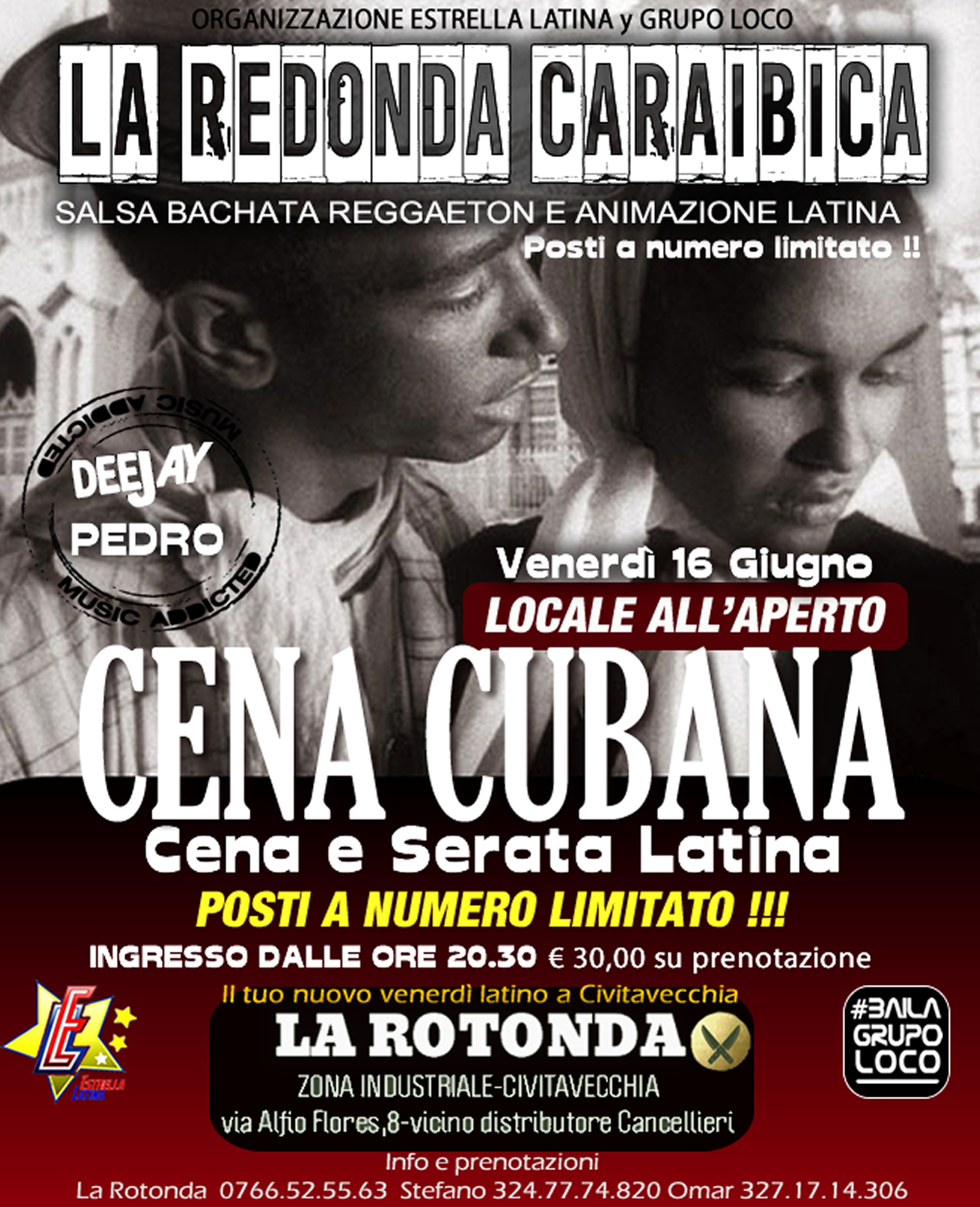 CENA CUBANA e SERATA LATINA LA REDONDA CARAIBICA