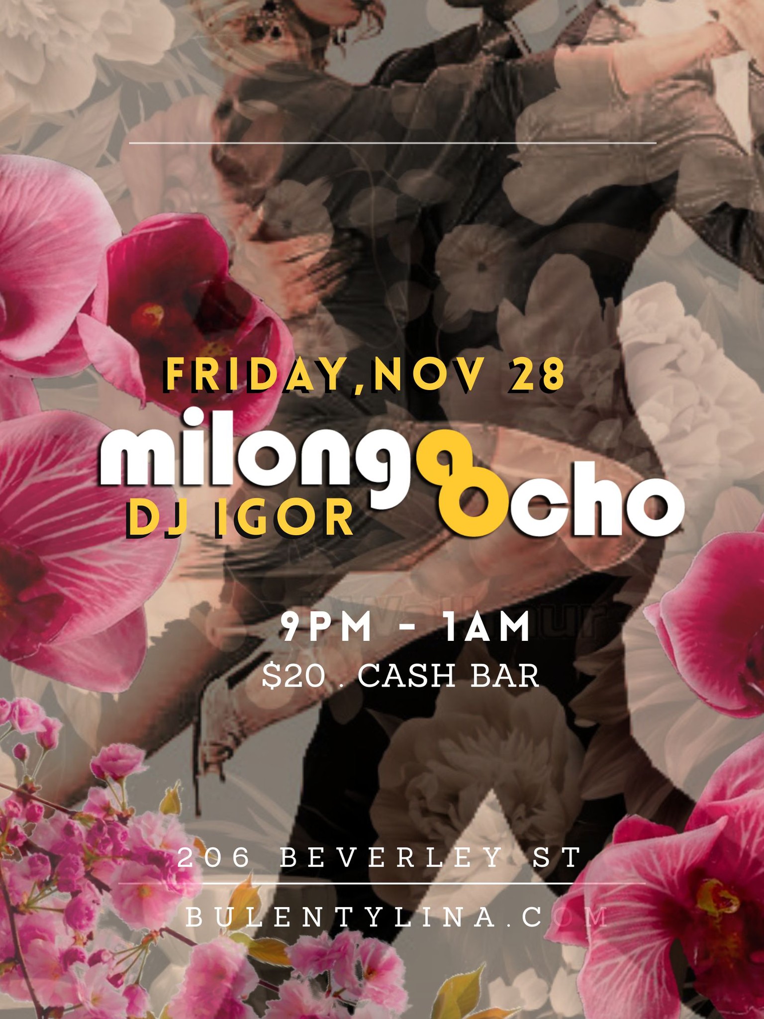 Last MILONGA OCHO 2025, Friday, Novembber 28. DJ IGOR, Upstairs
