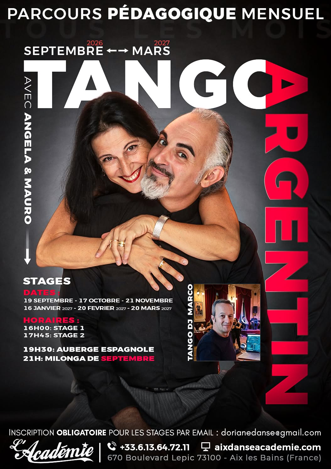 💃 PARCOURS PÉDAGOGIQUE TANGO 2026-2027 💃