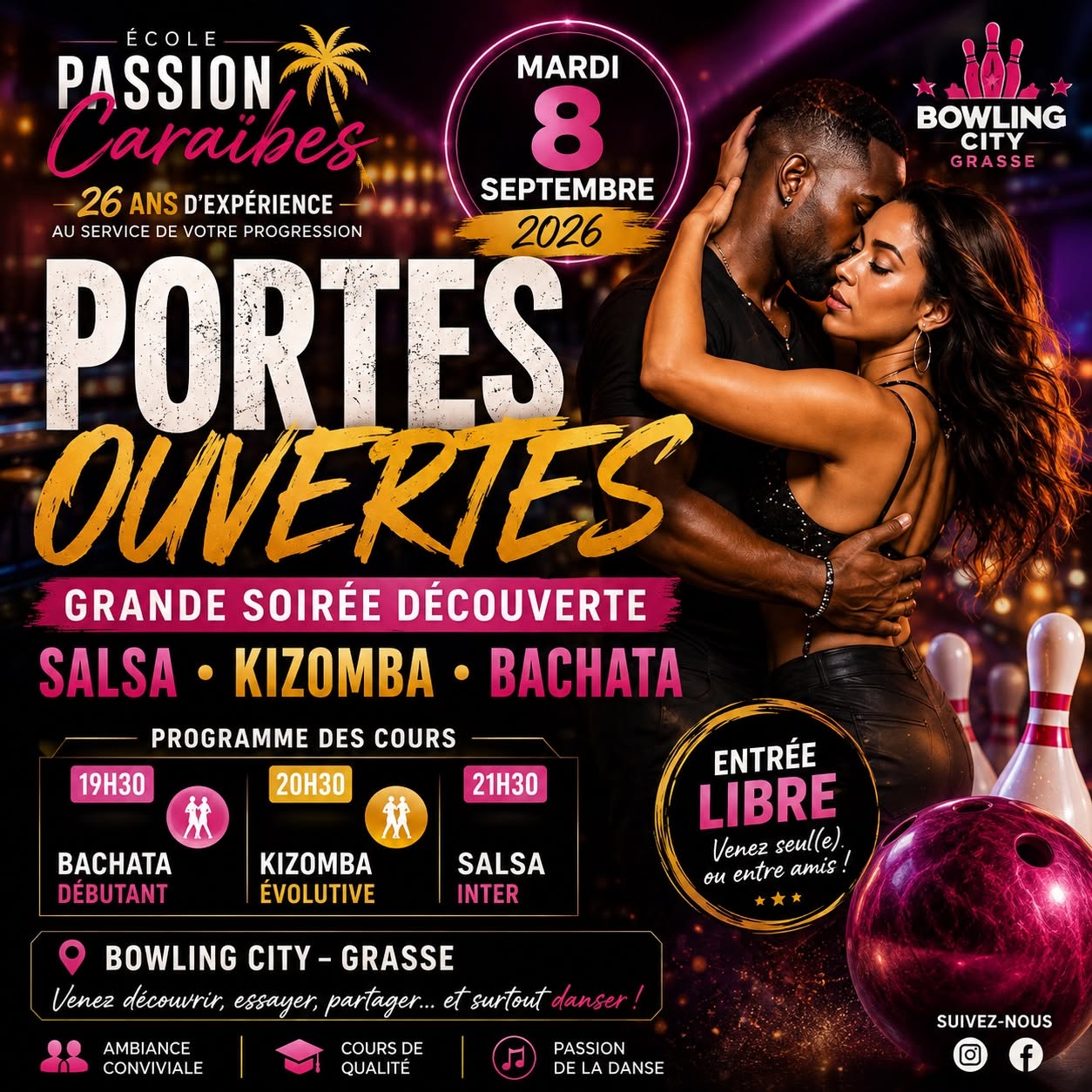 Portes ouvertes et Soirée SBK Mardi 8 septembre Bowling City de Grasse