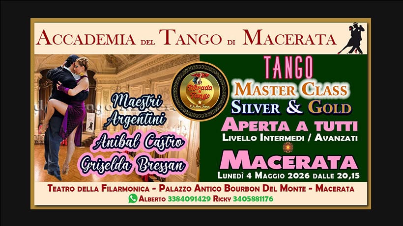 💃Tango Master Class aperta a tutti con Anibal Castro e Griselda Bressan