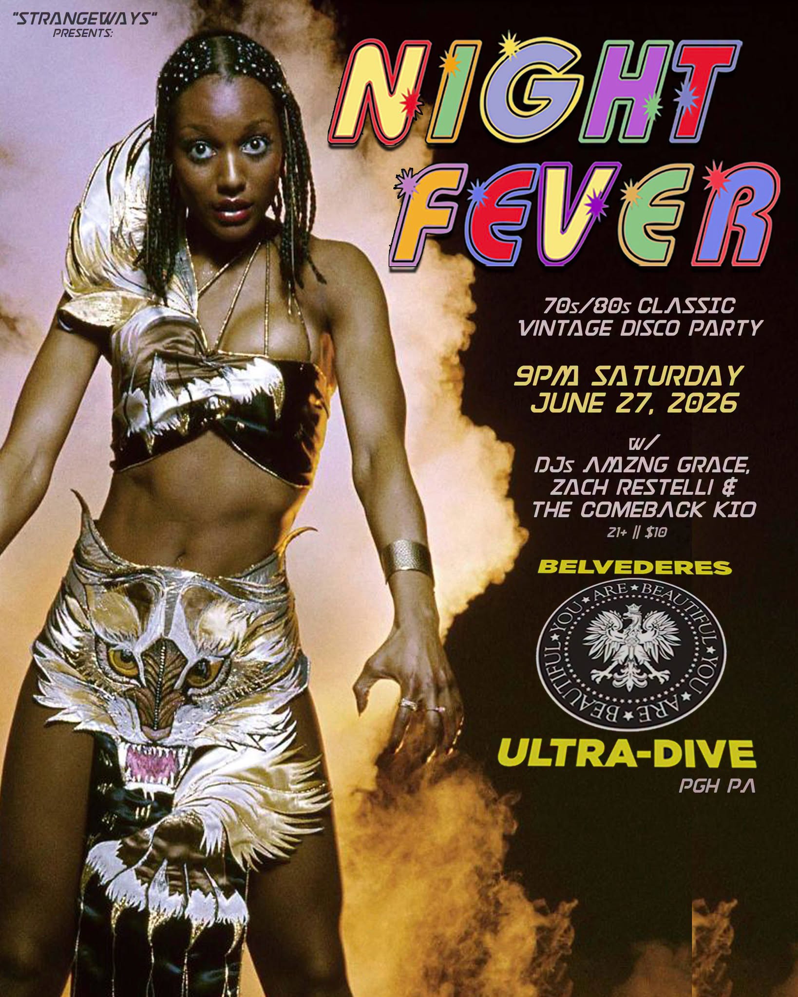πβ NIGHT FEVER βπ Vintage Disco Party @ Belvedere's Ultraβ’Dive 6 27 26