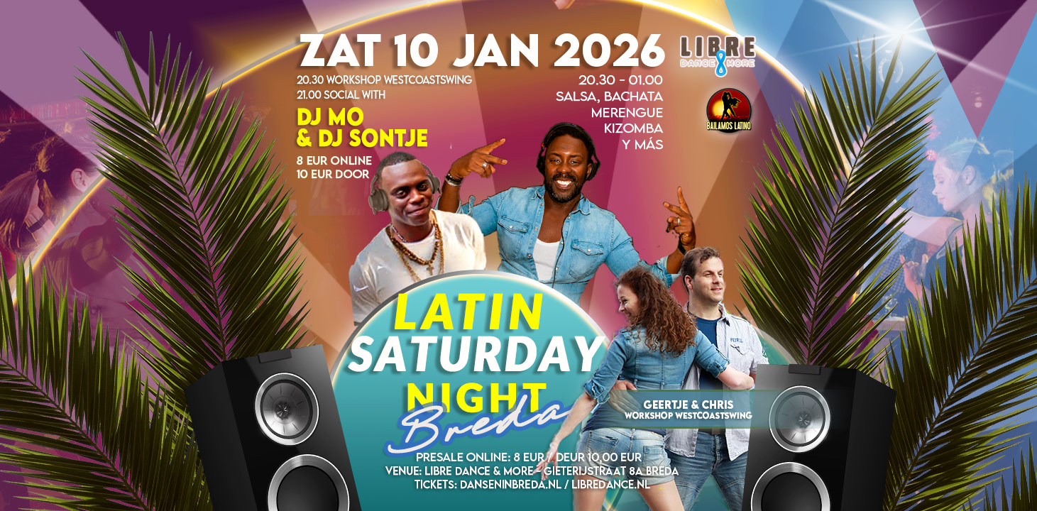 ZAT 10 JAN 2026 LATIN SATURDAY BREDA WORKSHOP WCS DJ MO & DJ SONTJE