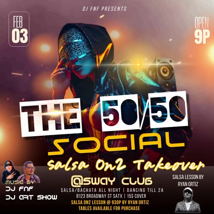 The 50 50 @ Sway Dance Club ~ Salsa On2 Takeover!!!