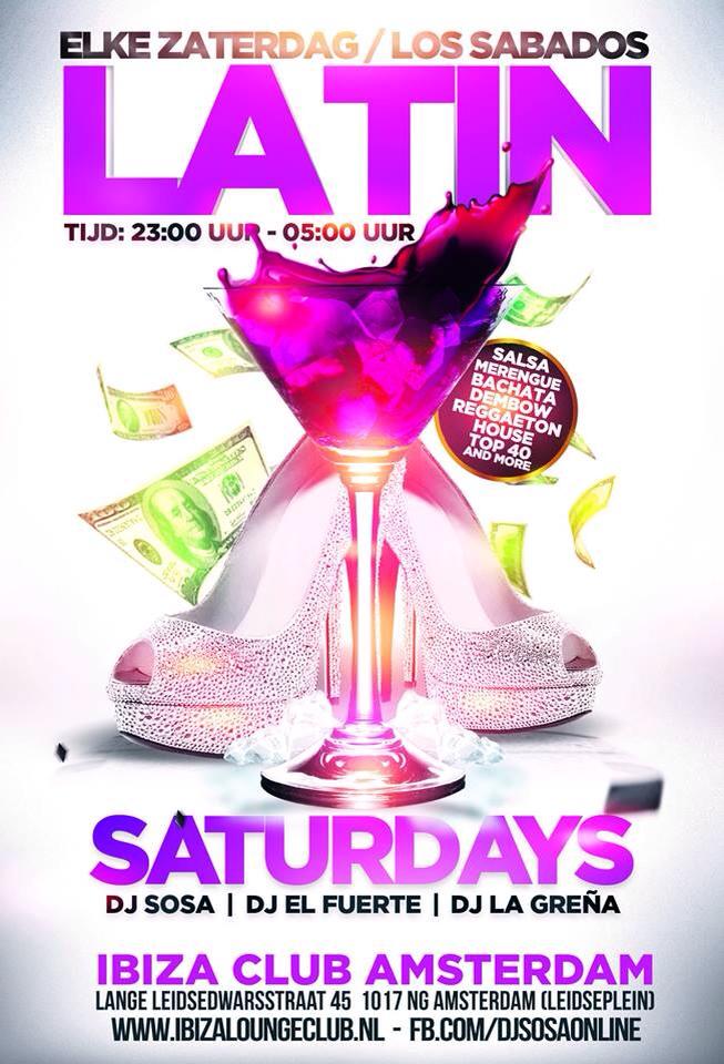 VANAVOND: LATIN SATURDAYS @ CLUB IBIZA AMSTERDAM (gratis entree tot 00:00 uur)
