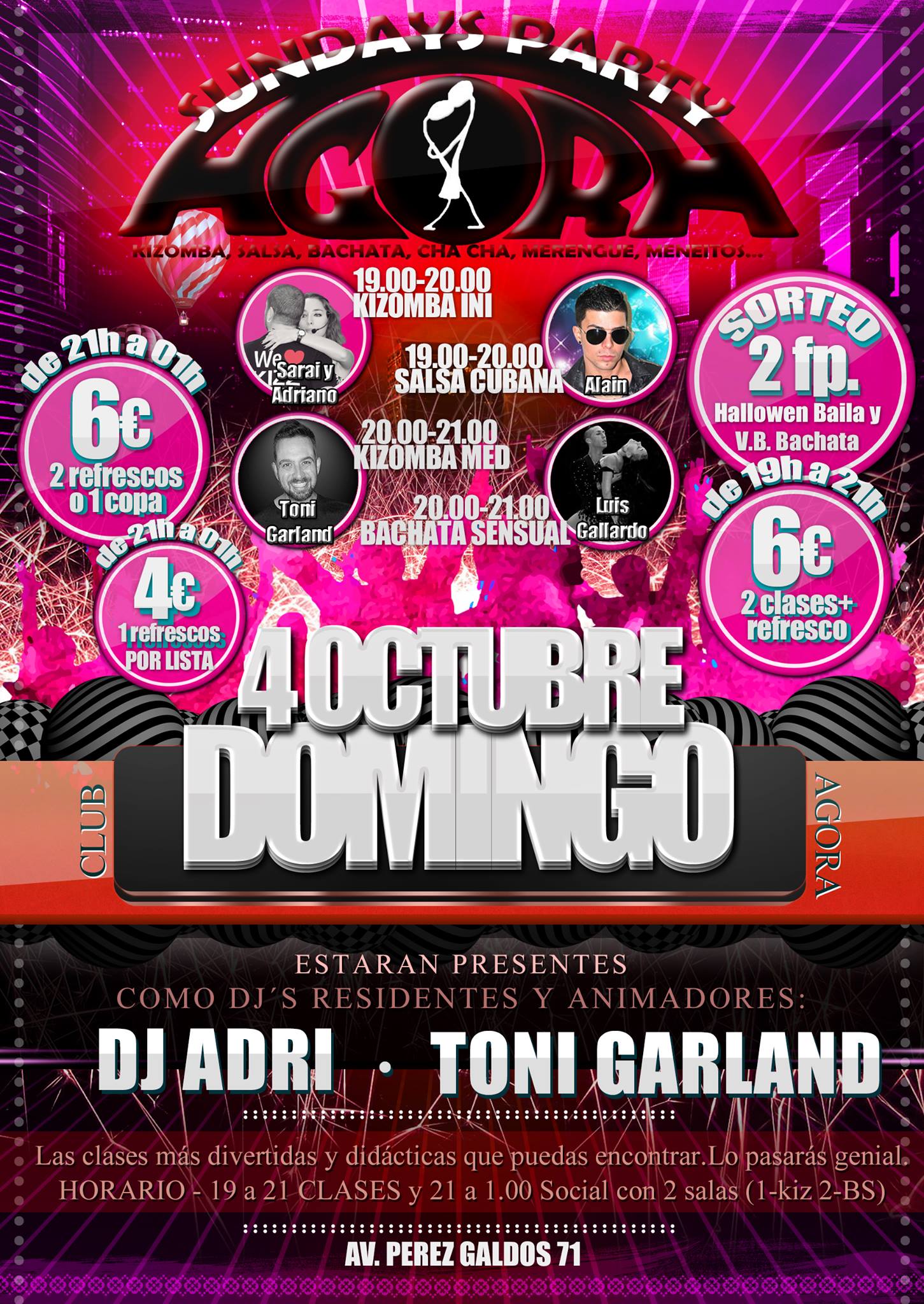 Listas Vip AGORA Domingo 4 Octubre