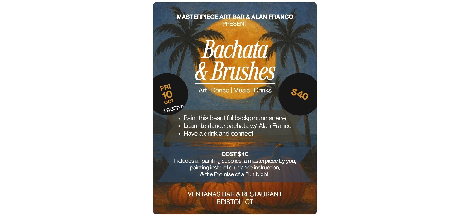Bachata & Brush! - Paint, Sip, & Dance!
