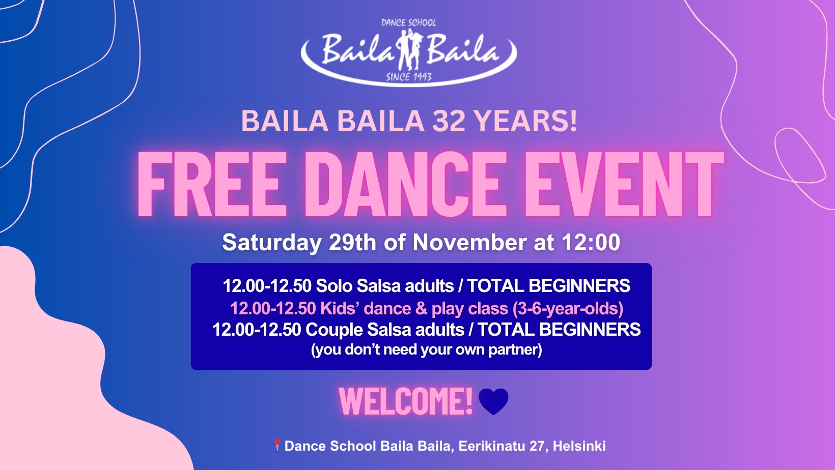 FREE DANCE EVENT - Total beginner classes for adults & kids' class