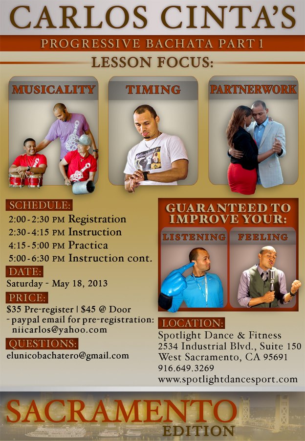 Bachata Workshop W Carlos Cinta - SACRAMENTO EDITION