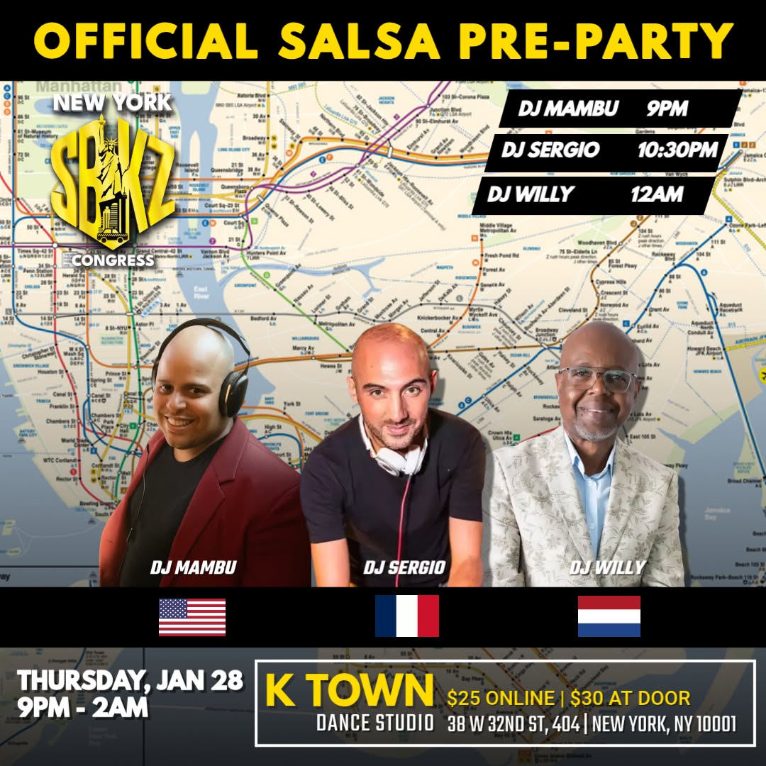 OFFICIAL SALSA PRE-PARTY New York SBKZ Congress Thurs, Jan 28th