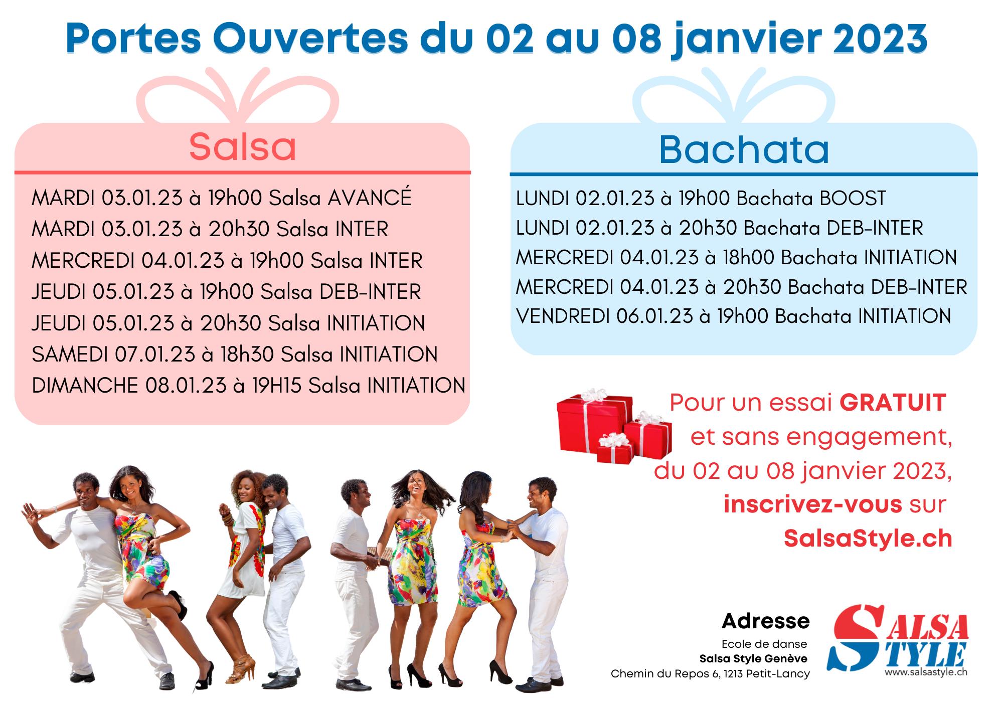 Portes ouvertes cours GRATUIT Salsa & Bachata