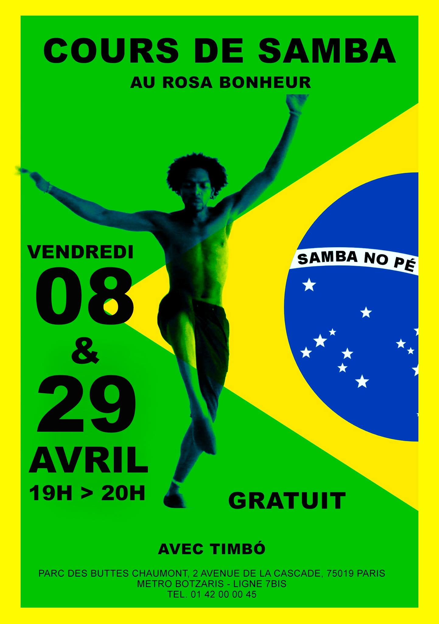 29 AVRIL Cours de Samba Gratuit