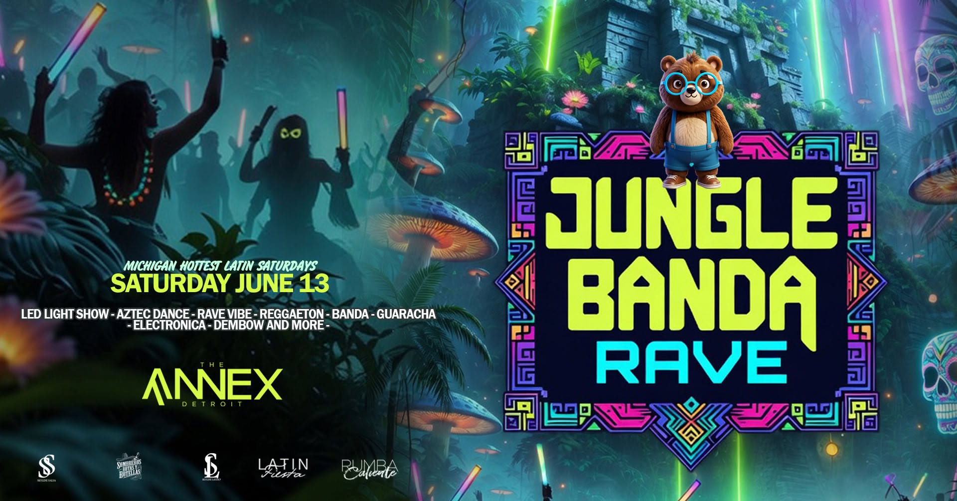Rumba Caliente Latin Saturdays - Banda Rave Glow Edition. The Annex Deroit