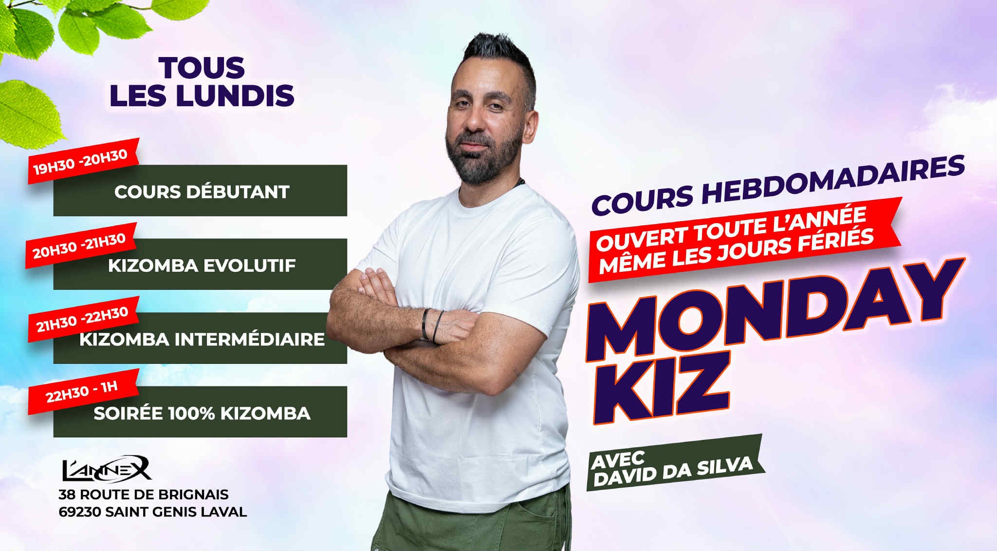▶️TOUS LES LUNDIS😁 MONDAY KIZ (cours Kizomba et soiree 100% Kizomba)