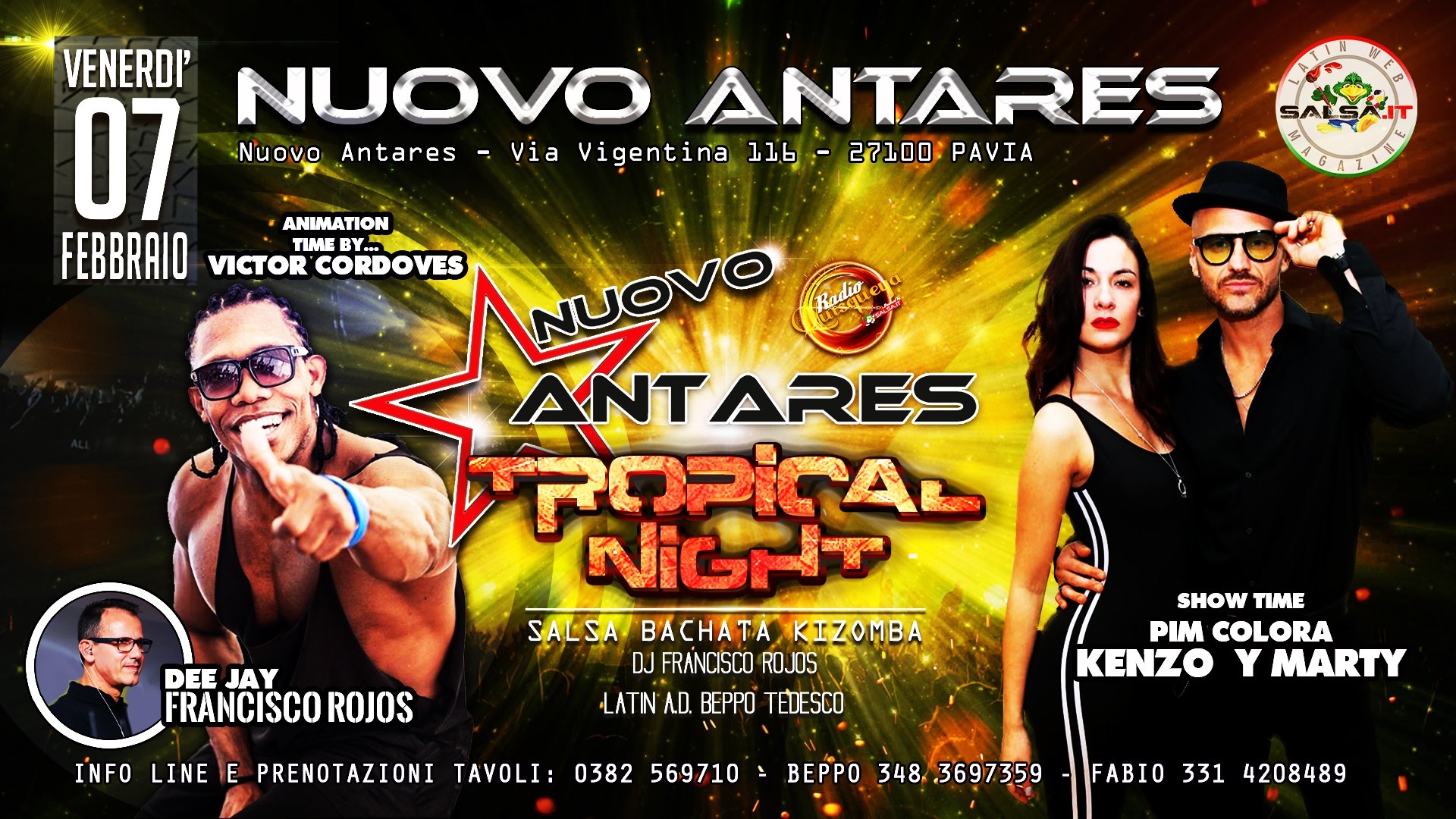 Venerdi 7 Febbraio 2020 nuovo Antares* pavia latin night event