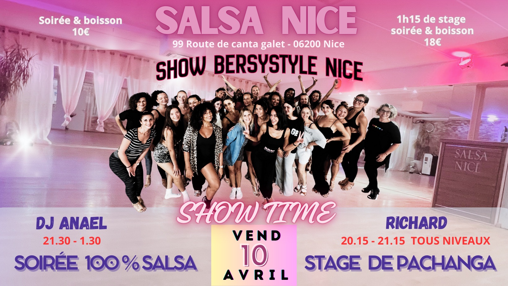 SOIRÉE 100% SALSA Pachanga & Show Bersystyle Nice