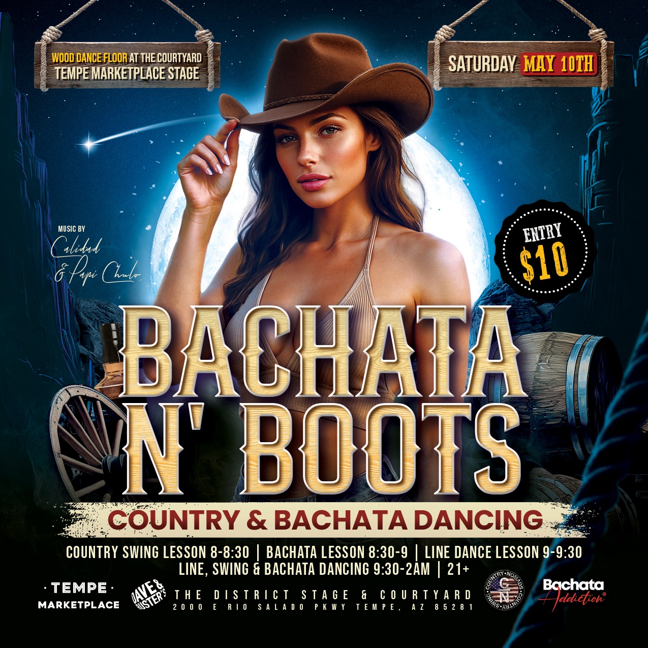 "Bachata N' Boots" at The District Stage Tempe Marketplace Bachata Addiction x Country Nomads