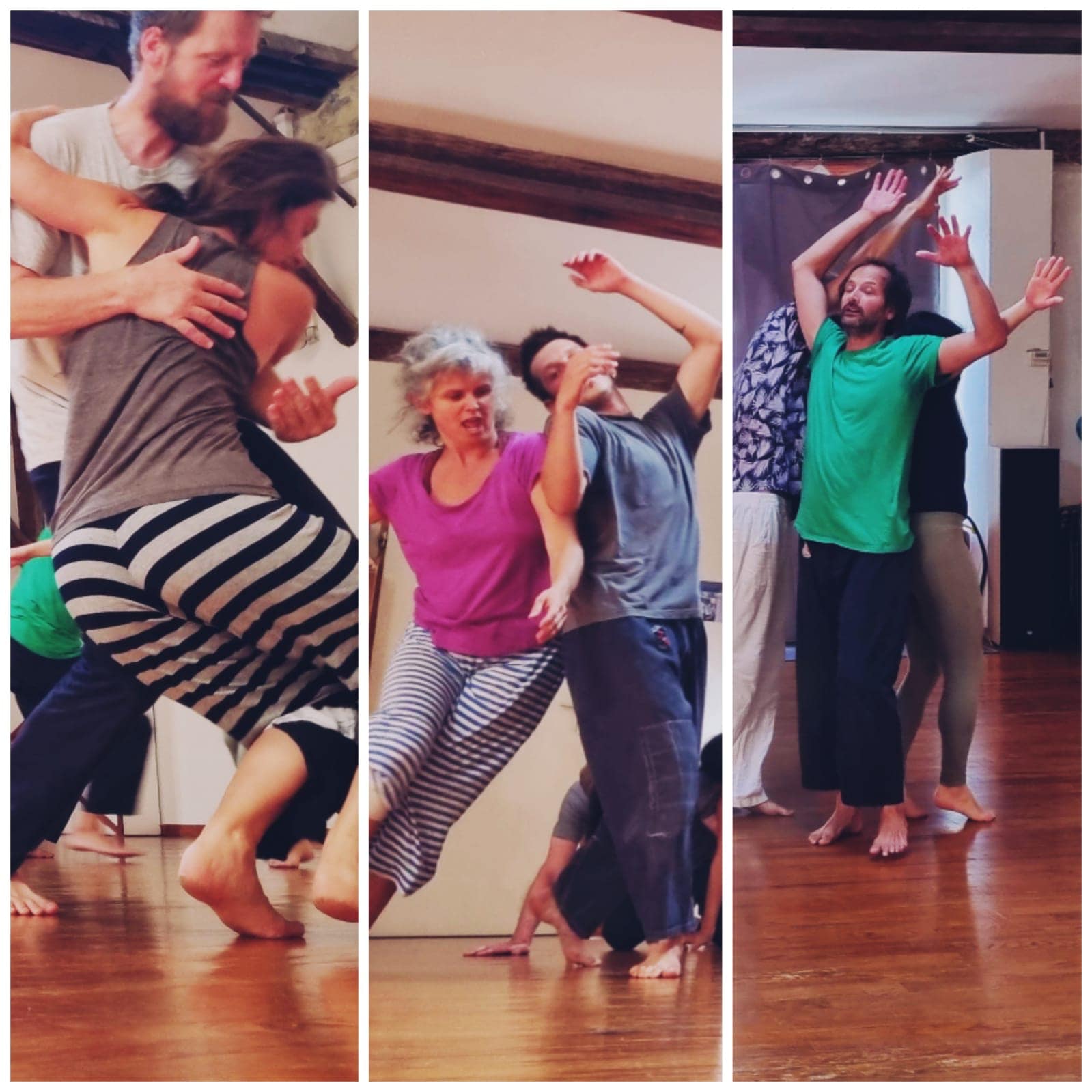 Stage de fin d’année de danse contact improvisation avec David, Emmanuelle et Agnès