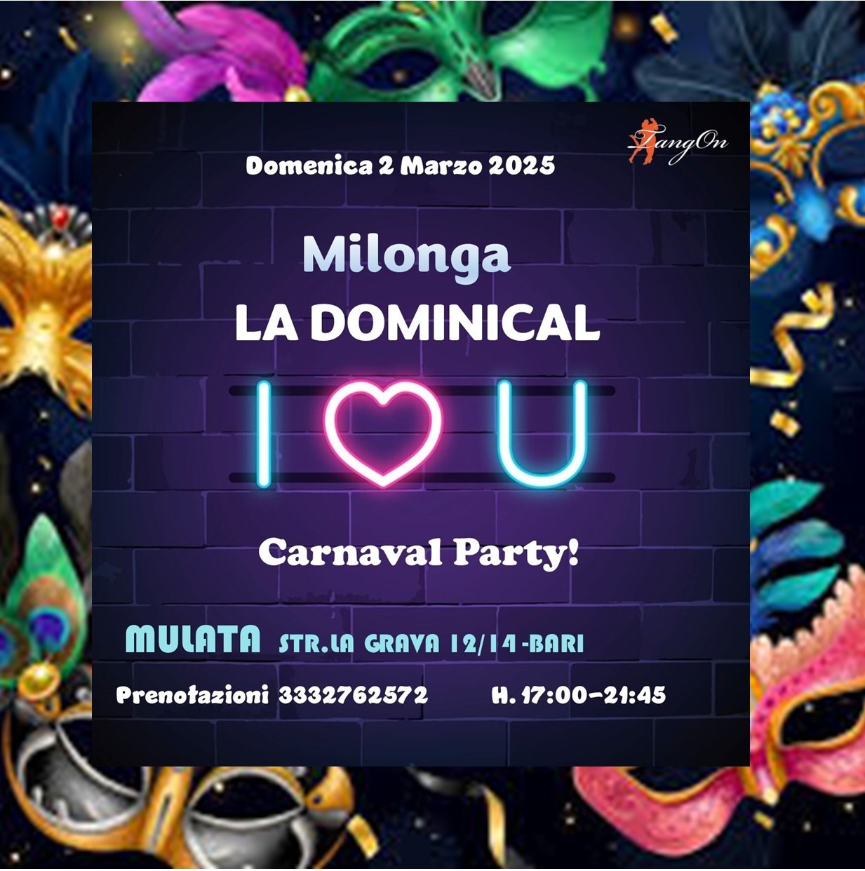 Domenica 2 Marzo Milonga la Dominical